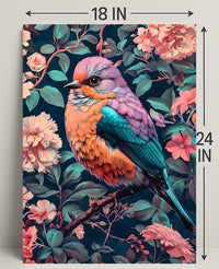 Vibrant Bird In Bloom William Morris Art Poster