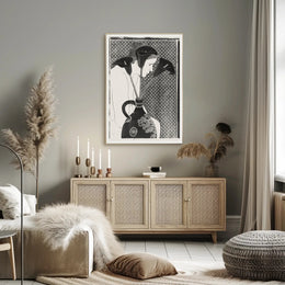 Elegant Woman with Vase: Abstract or Artistic Poster
