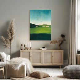 Serene Countryside Landscape Poster Minimalist Wall Art