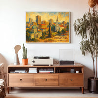 Monrovia Cityscape Realism Poster