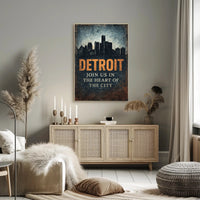 Detroit Join Us in the Heart of the City Poster PosterGoat