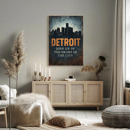 Detroit Join Us in the Heart of the City Poster PosterGoat