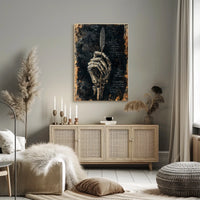 Artistic Skeletal Hand Feather Abstract, Artistic, or Pop Culture Poster
