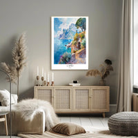 Capri Italy Watercolor Travel Poster PosterGoat