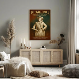 Buffalo Bill Marble Statue Poster Vintage Wall Art