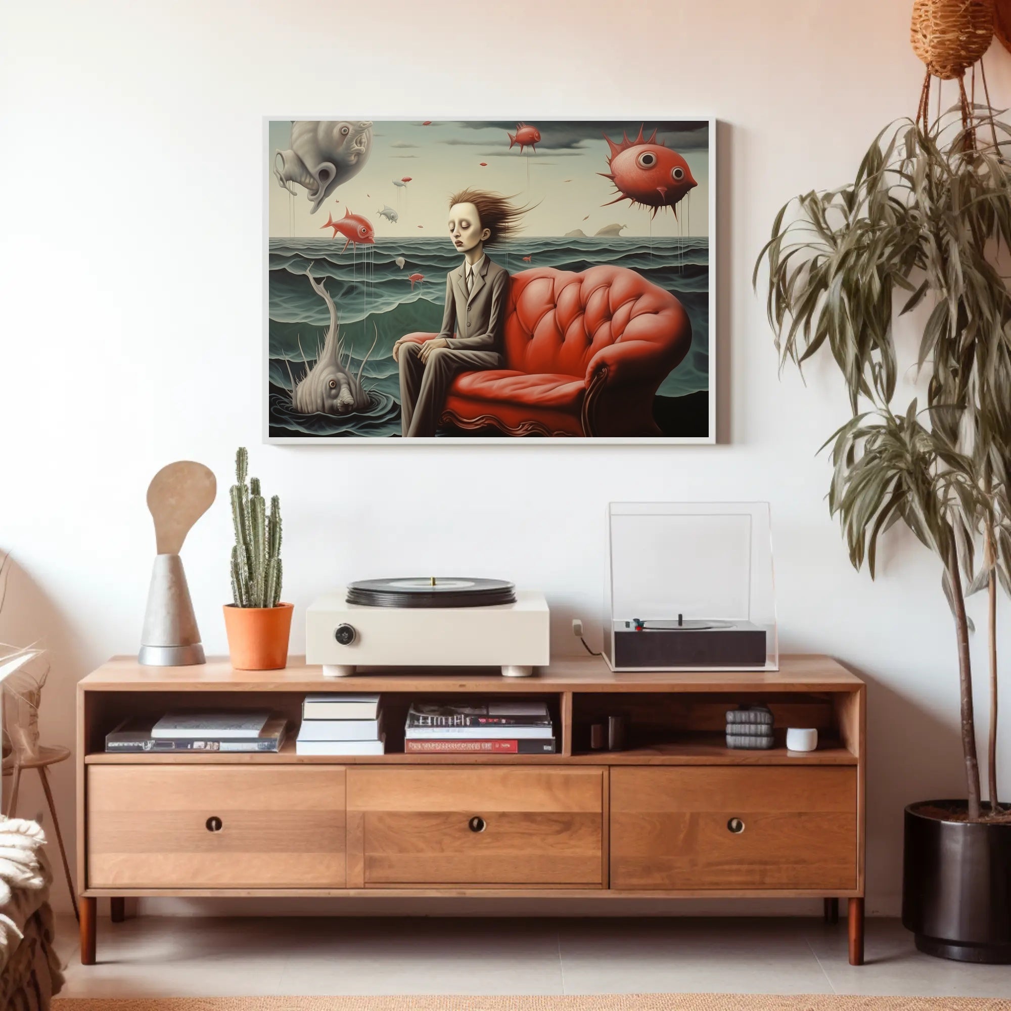 Surreal Ocean Dreamscape: Artistic Poster