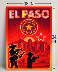 El Paso Cityscape Poster PosterGoat