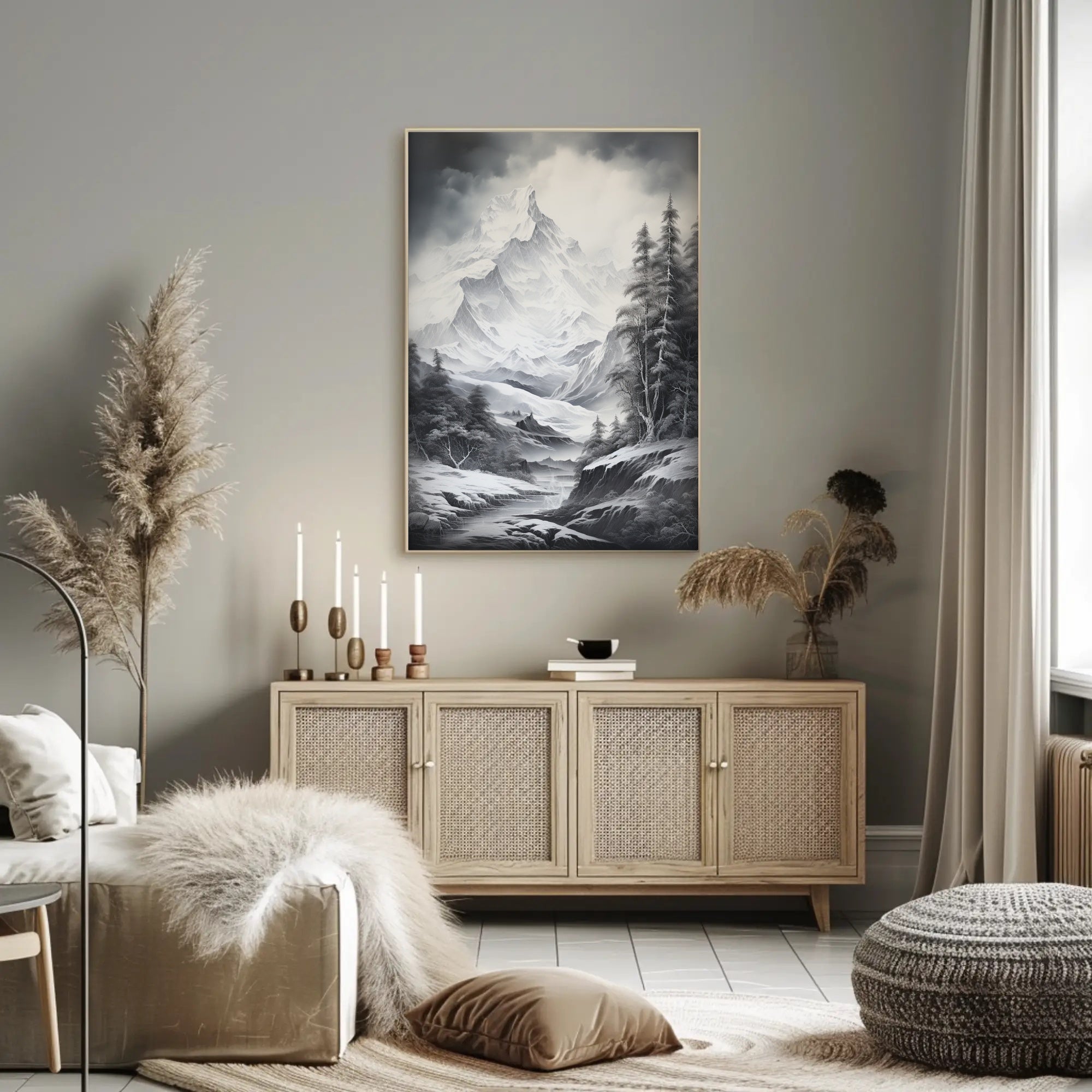 Majestic Winter Mountainscape Romanticism National Park Poster