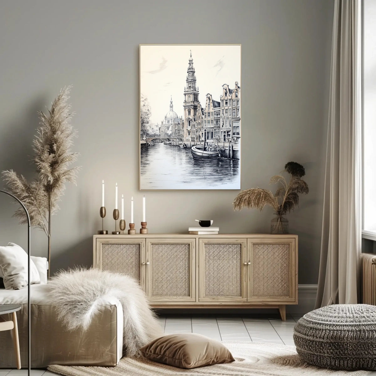 Amsterdam Canal Art Print European Travel Poster