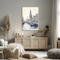 Amsterdam Canal Art Print European Travel Poster