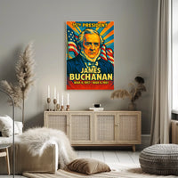 James Buchanan 15th President of the United States Colorful Comic Book Style Poster