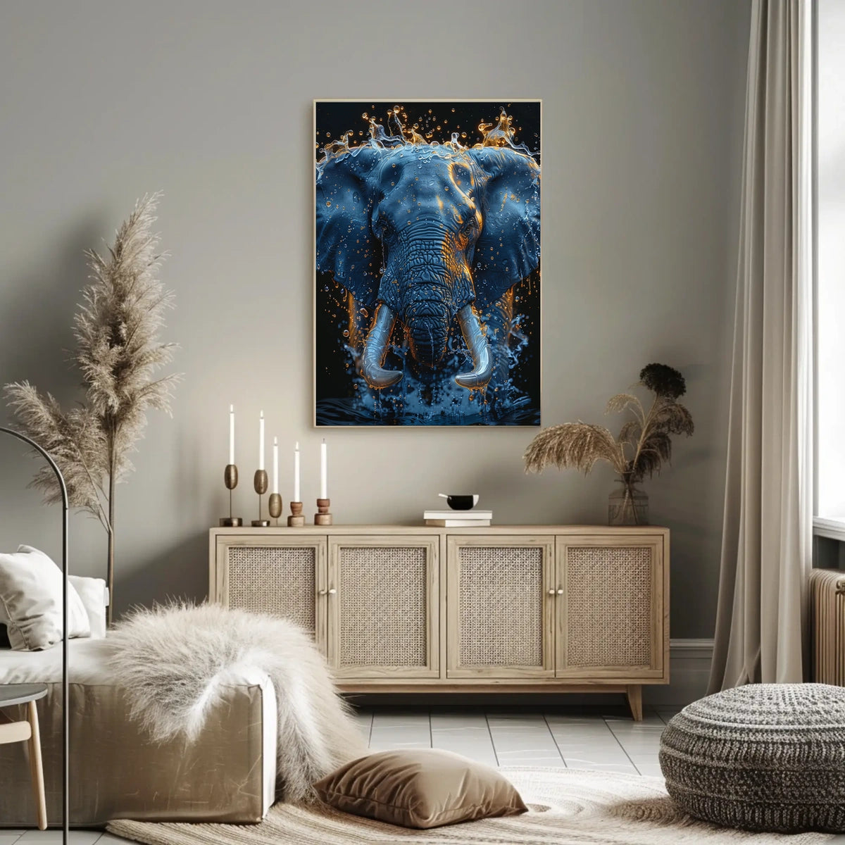 Majestic Water Elephant Poster