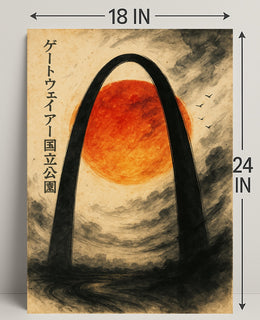 Gateway Arch Sunset: Artistic National Park Poster