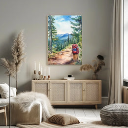 Forest Hiking Trail Mountain Landscape Scenic Nature Poster