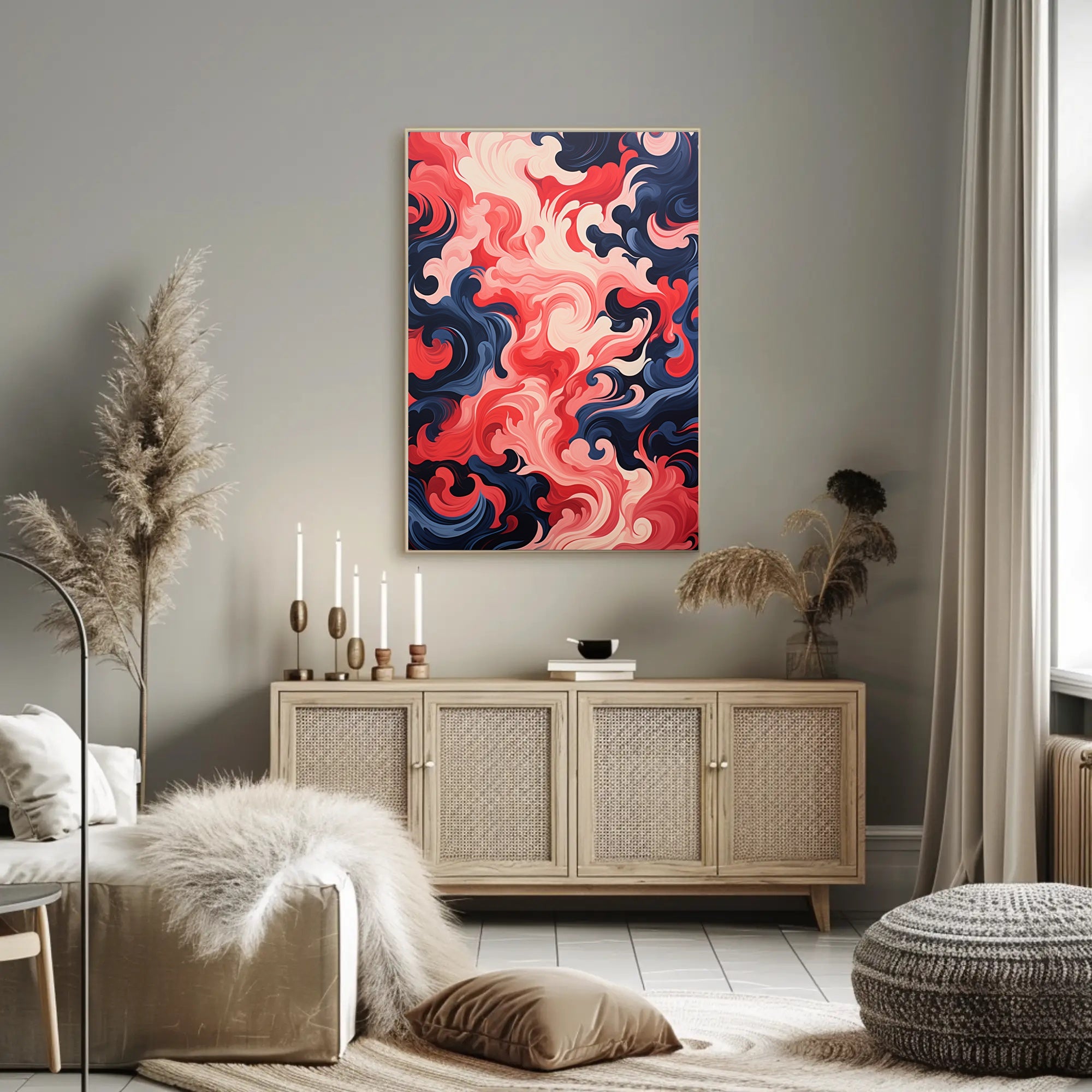 Swirling Abstract Waves Abstract Poster