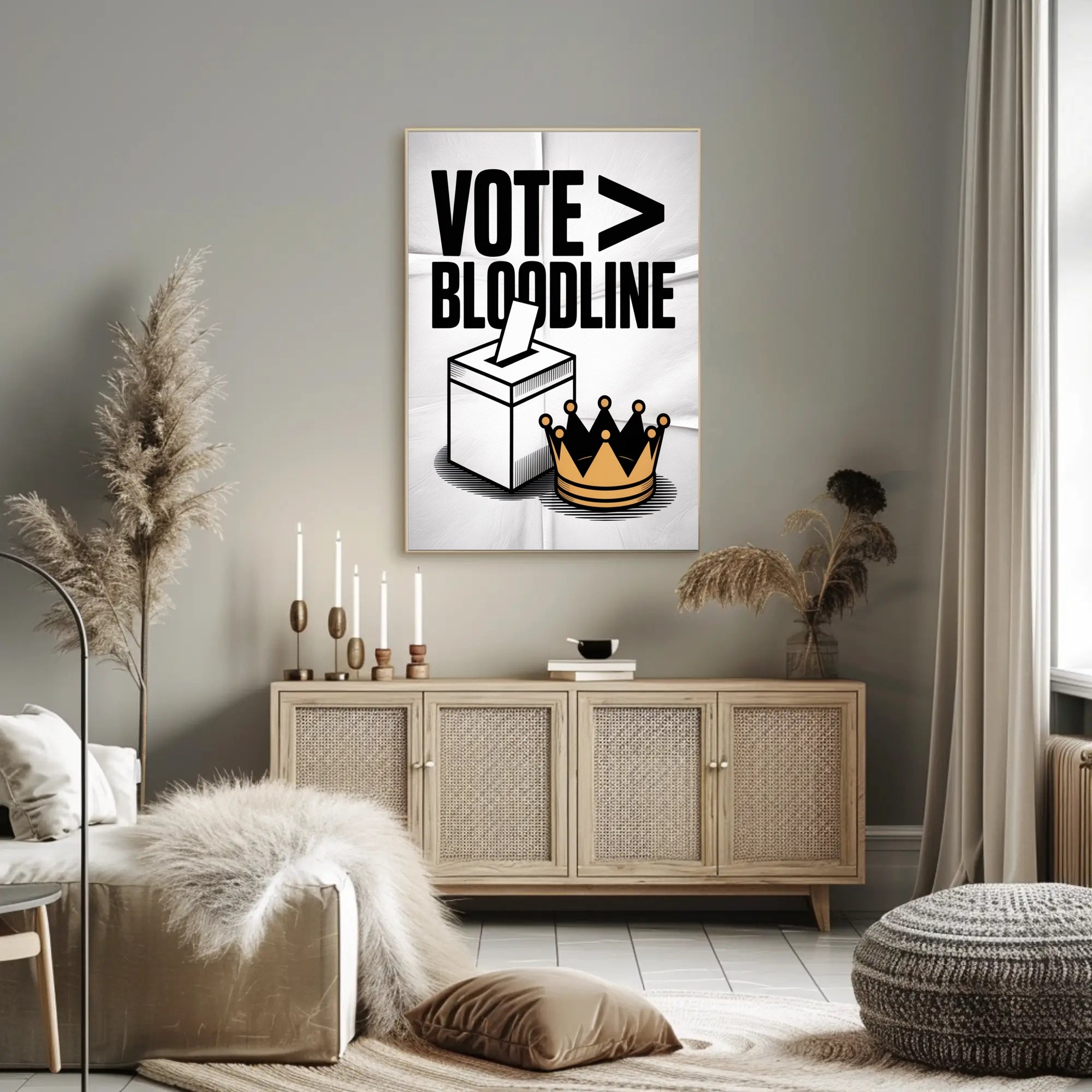 Democracy Versus Monarchy Political or Propaganda Poster