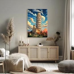 The Leaning Tower Of Pisa Artistic Poster PosterGoat
