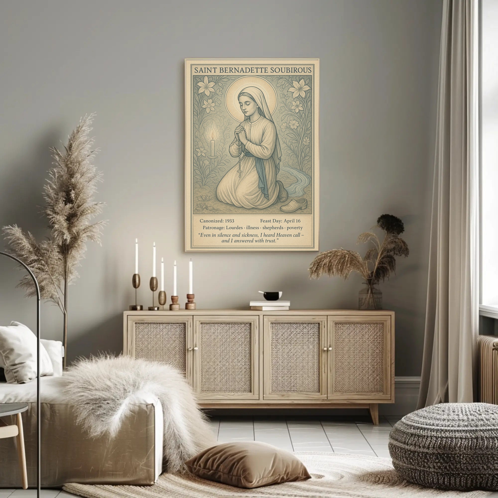 Saint Bernadette Prayer Vintage Cultural or Heritage Poster