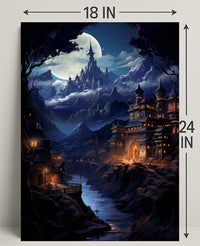 Enchanted Moonlit Castle Poster