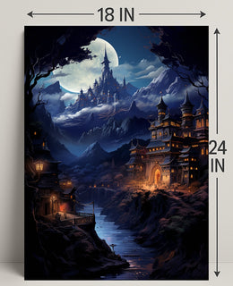 Enchanted Moonlit Castle Poster