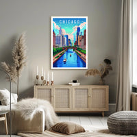 Chicago River Walk Poster