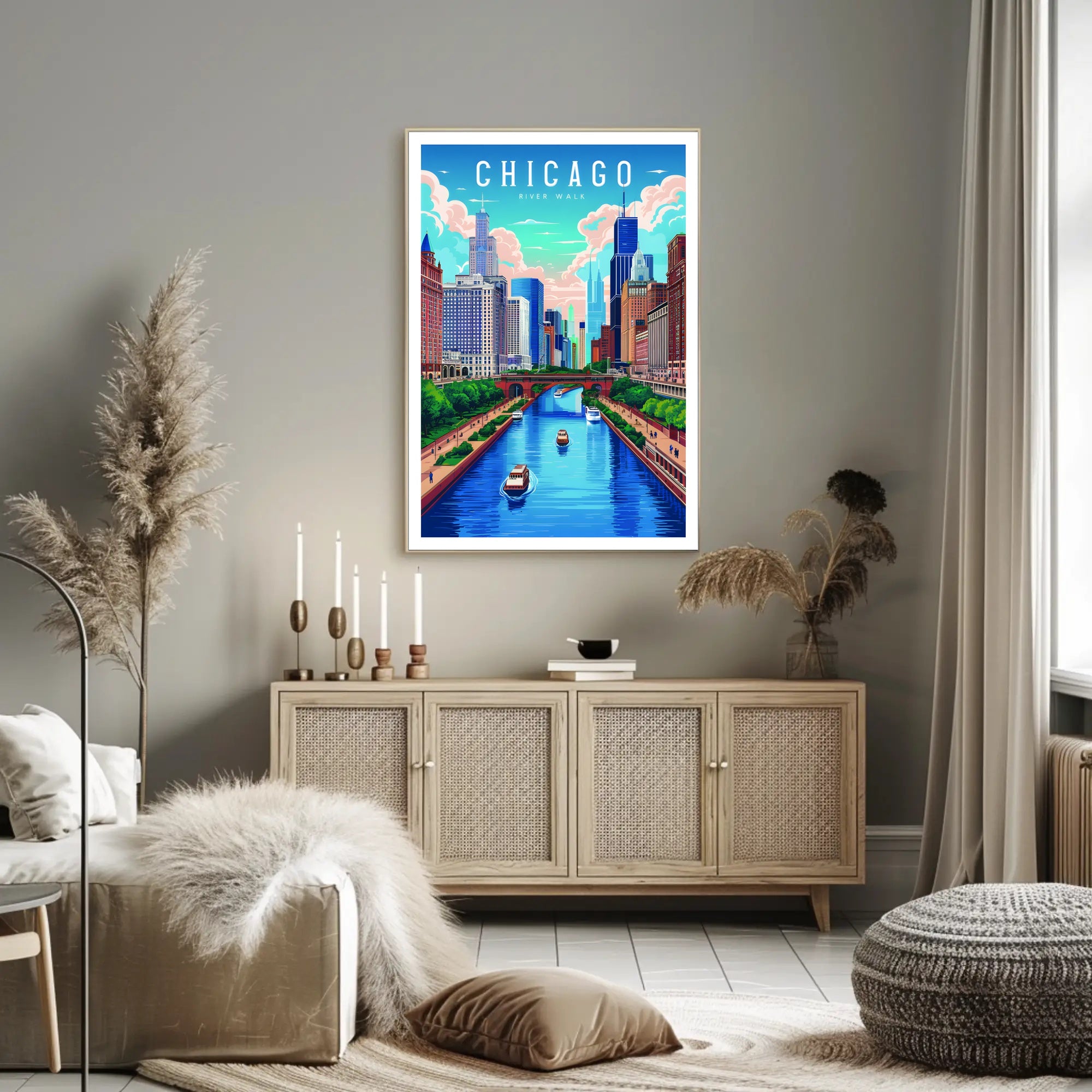 Chicago River Walk Poster