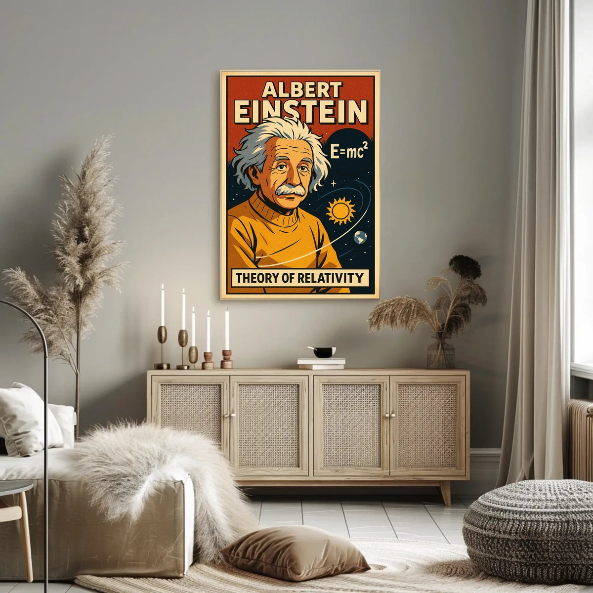 Albert Einstein Relativity Theory Inspiring Scientific Art Illuminating Minds Poster