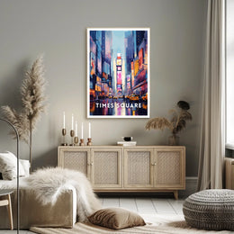 Times Square Nightlife Cityscape Poster Modern Wall Art