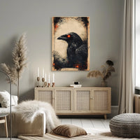 Raven with Red Eyes Artistic Animal Poster
