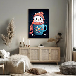 Festive Snowy Cheer in a Mug Art Poster