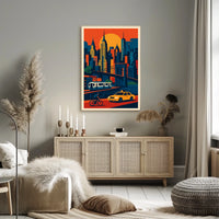 Urban Symphony Cityscape Poster Vibrant Sunset City Living