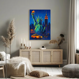 New York Nightlife City Lights Poster Pop Art Wall Art