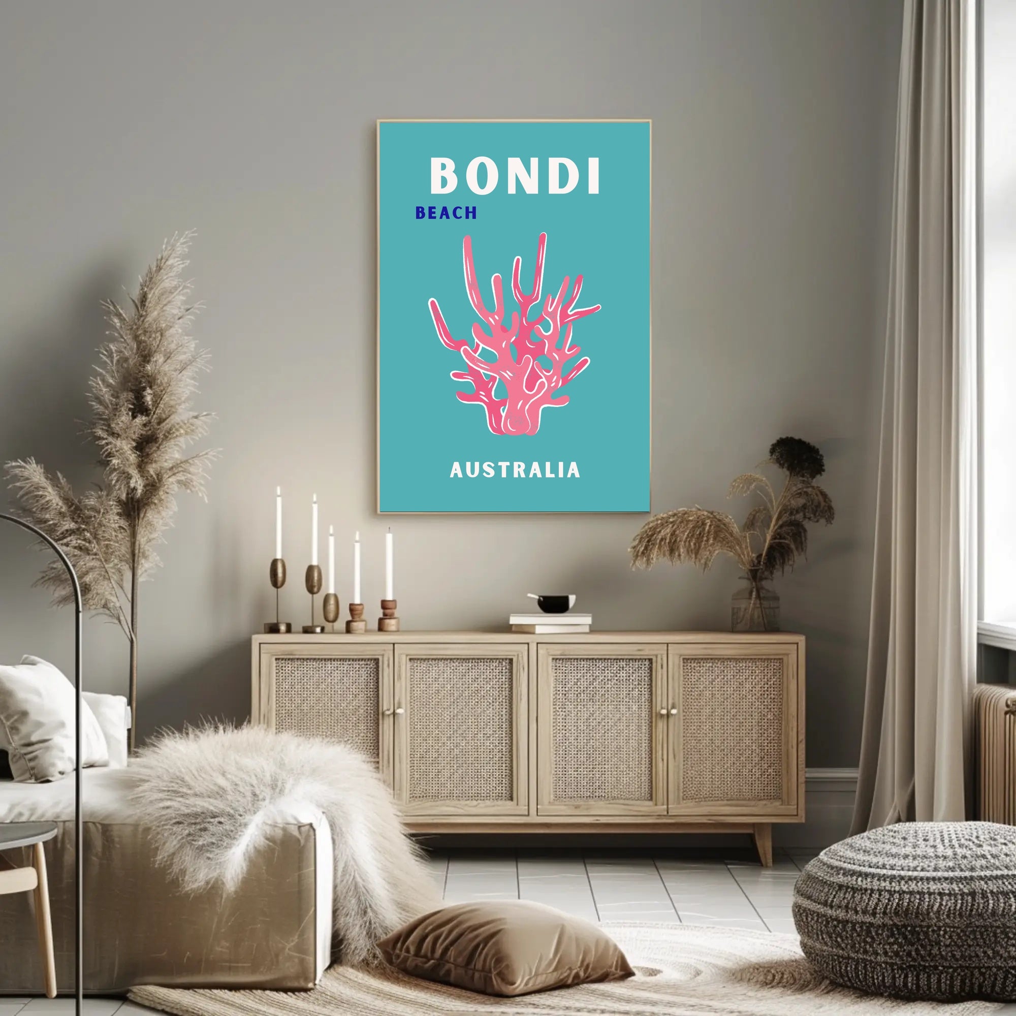 BONDI BEACH AUSTRALIA Tropical Vibes Travel Poster PosterGoat