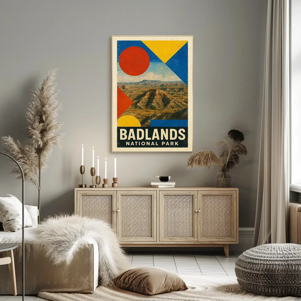 Badlands National Park Modern Geometric Abstract National Park Poster