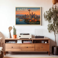 Welcome to Seattle Travel Poster Art Print