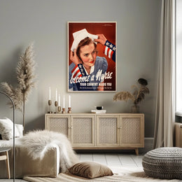 Vintage Nurse Recruitment: WWII Patriotic Propaganda Poster