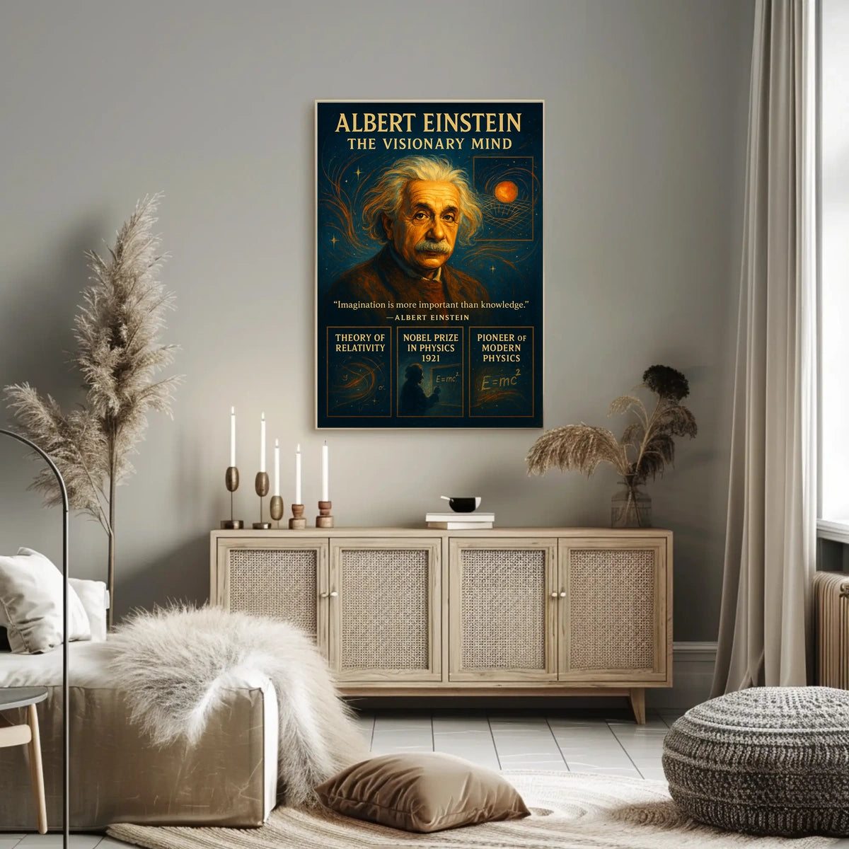 Albert Einstein Inspirational Physics Quote Poster Print