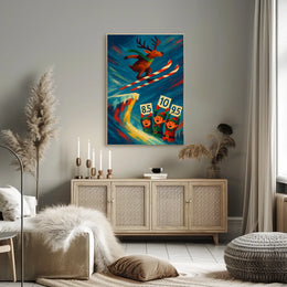 Reindeer Ski Jump Spectacle Poster