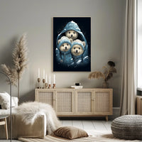 Polar Bear Cubs Winter Wonderland Art Poster