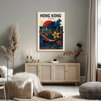 Hong Kong  A Vibrant Cityscape Poster PosterGoat