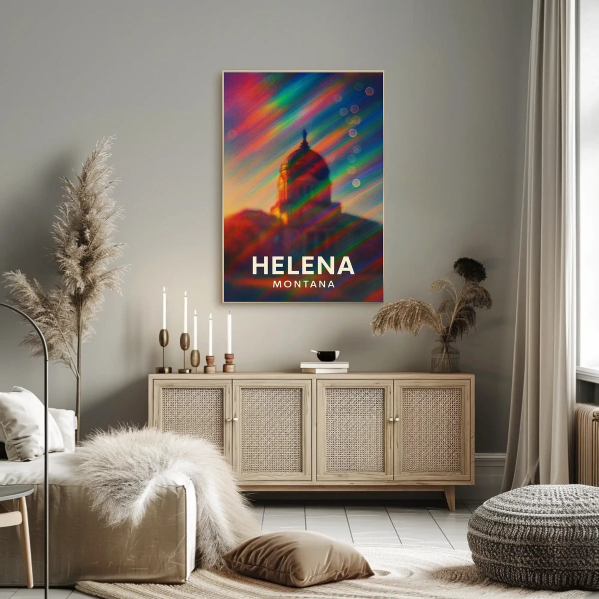 Helena Montana Skyline Vibrant Tribute Art Poster