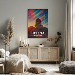 Helena Montana Skyline Vibrant Tribute Art Poster