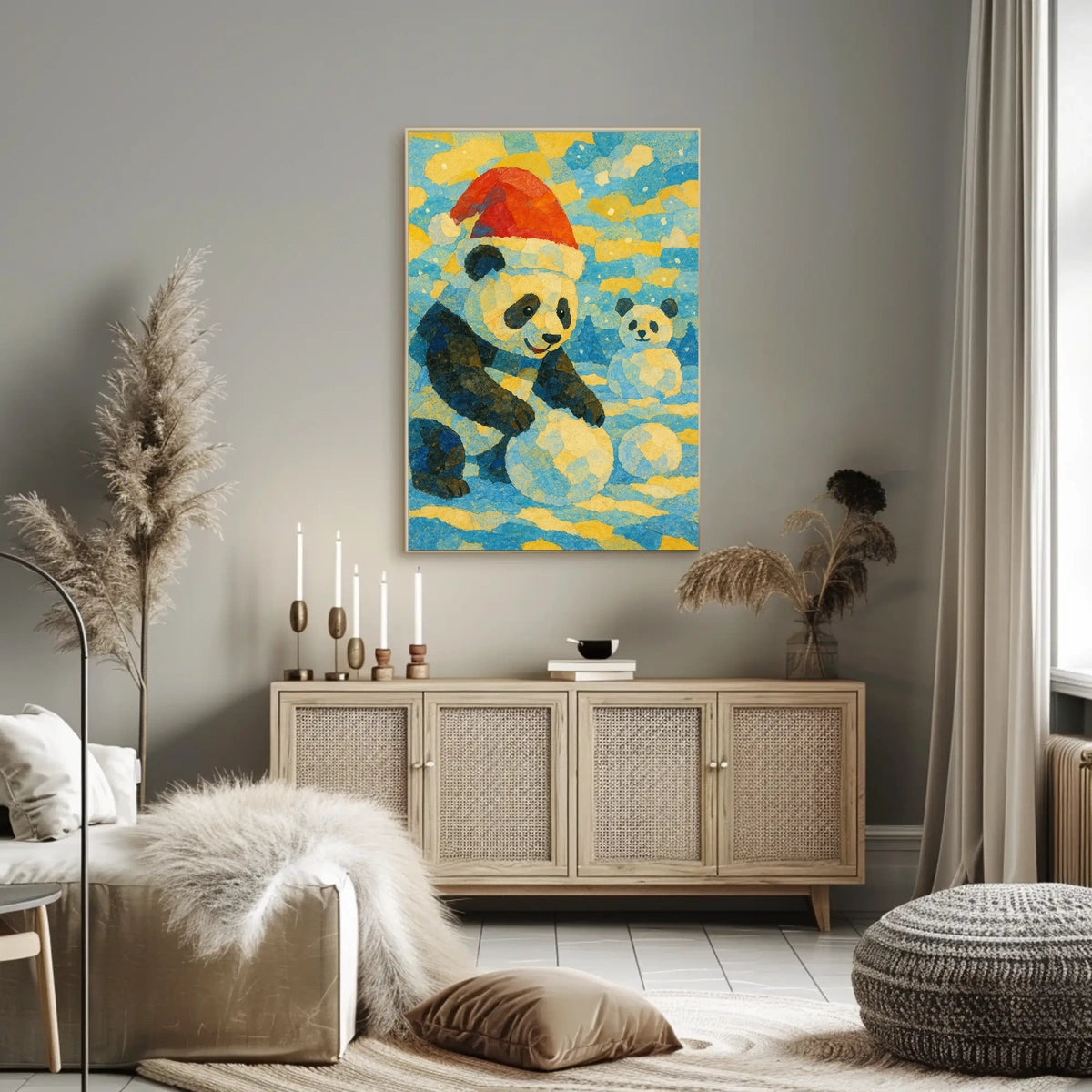 Festive Panda in Winter Wonderland Poster