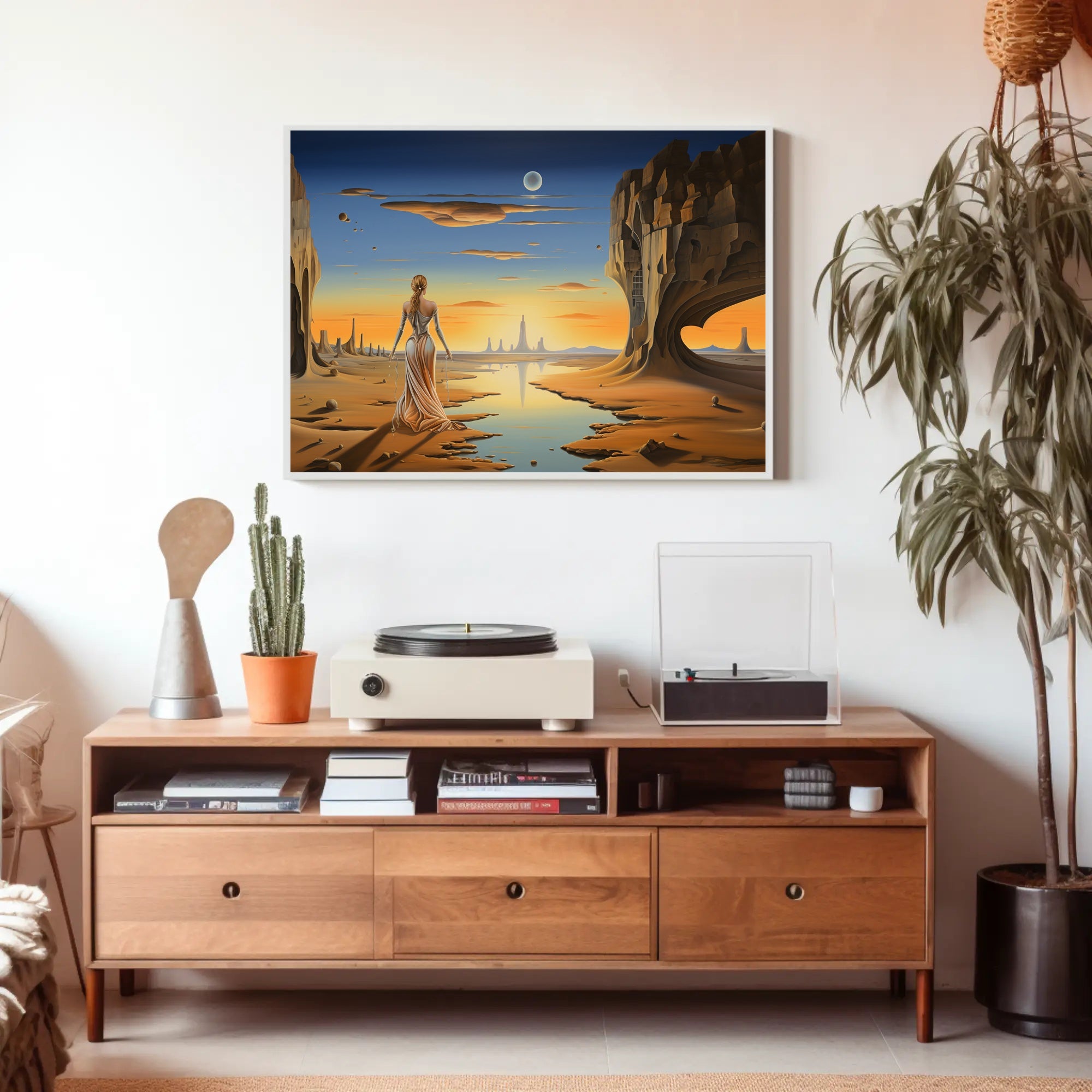 Surreal Desert Dreamscape: Futuristic Sci-Fi Poster