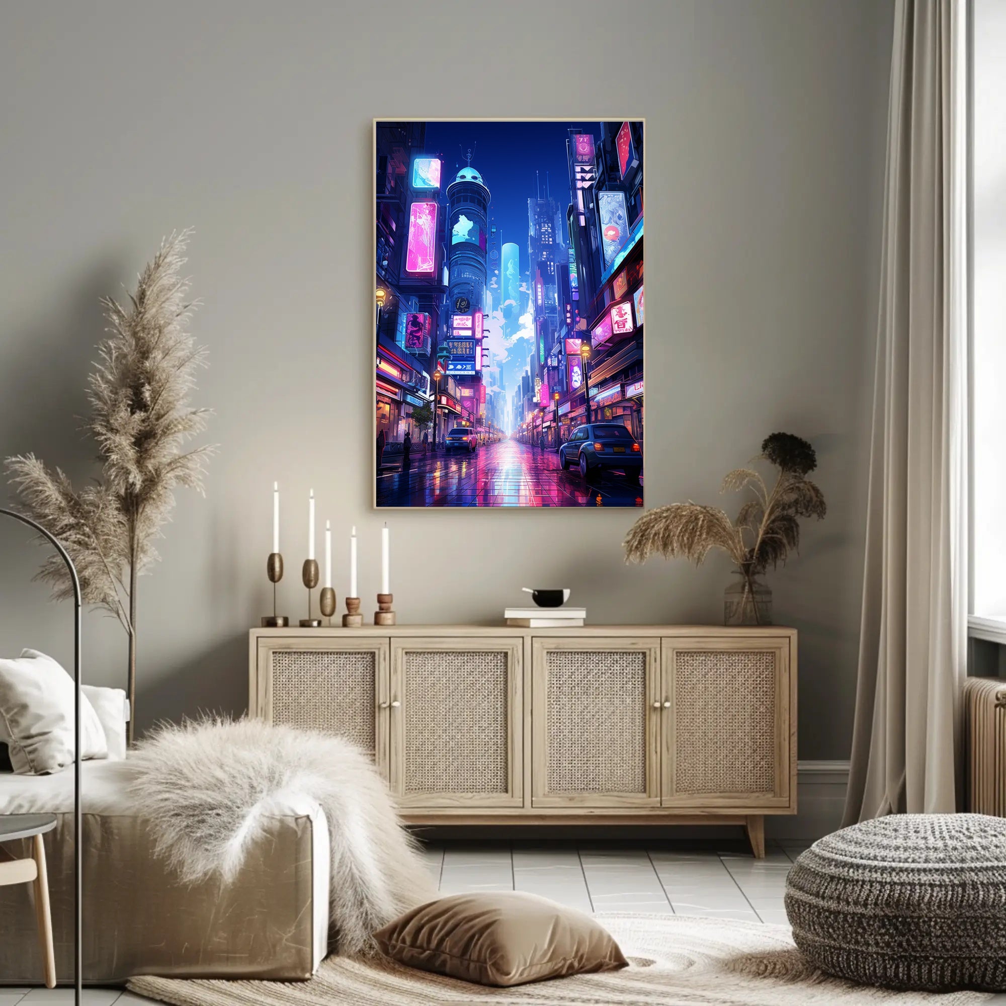 Neon Cityscape Poster