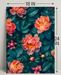 Elegant Peony Garden Floral Art Poster
