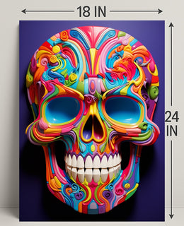 Vibrant Skull Art Poster PosterGoat