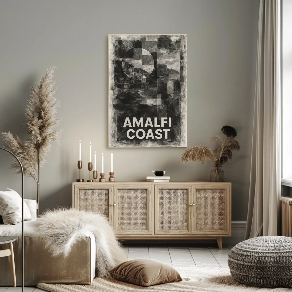 Amalfi Coast Poster Wall Art Coastal Decor Scenic Print
