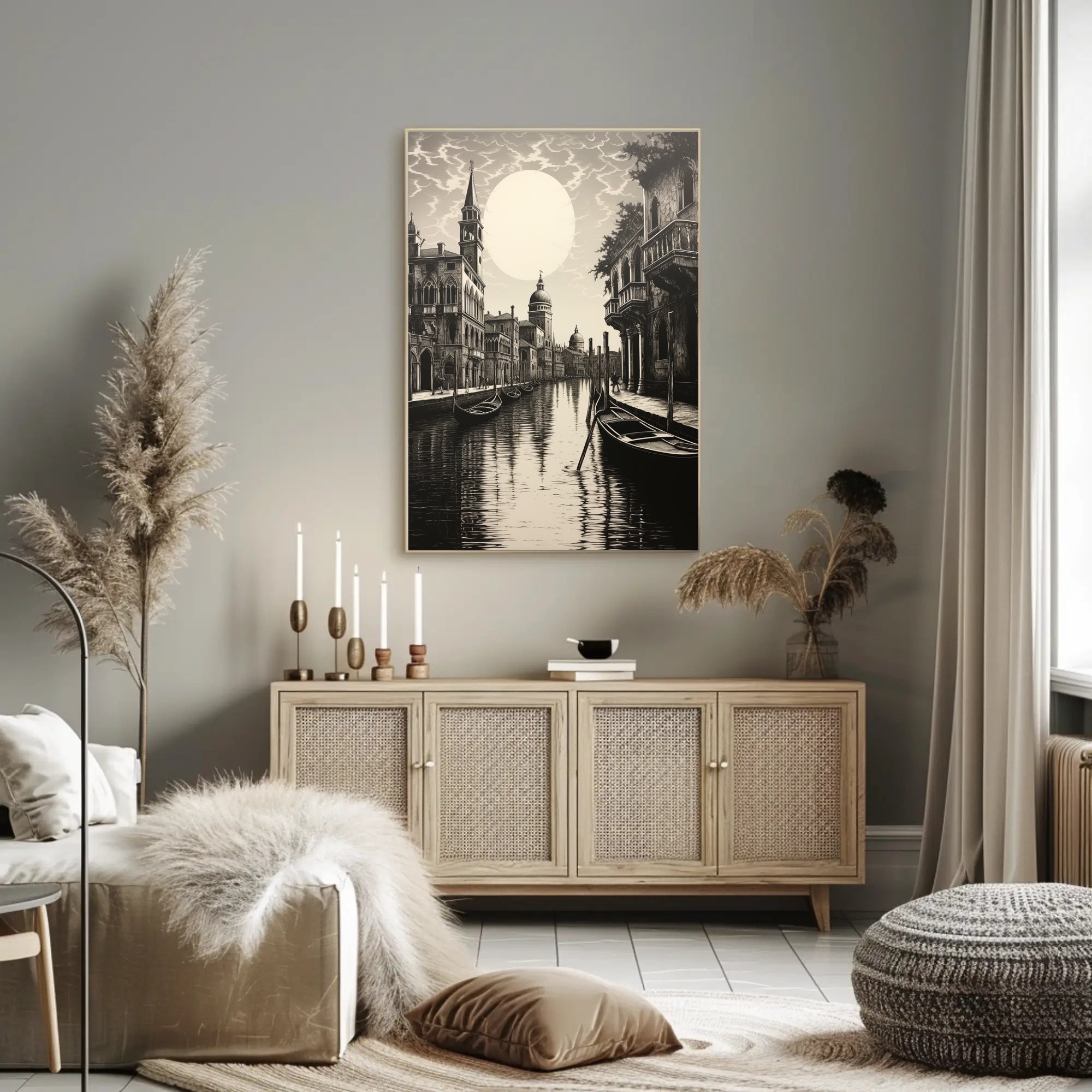 Moonlit Venetian Canal Poster