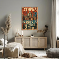 Athens Georgia Campus Town Vintage Poster